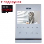 Відеодомофон 4 дюйми із записом SEVEN DP-7541 white + SD карта 32Гб у подарунок!