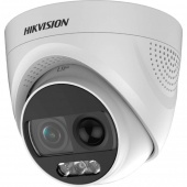 2Мп TurboHD ColorVu мультиформатна відеокамера з PIR датчиком та сигналізацією HikVision DS-2CE72DFT-PIRXOF (2.8 мм)