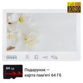 Видеодомофон 7" с записью видео по движению SEVEN DP–7571 FHD (white) — SD карта 64Гб в подарок!