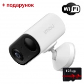3Мп Wi-Fi камера видеонаблюдения с аккумулятором, сиреной и микрофоном Imou Cell GO IPC-B32P-V2 + карта памяти 128Гб в подарок