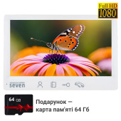 Відеодомофон 7" із записом відео за рухом SEVEN DP-7571 (white) — SD карта 64Гб у подарунок!