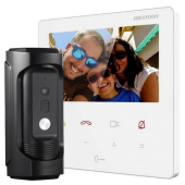 IP Wi-Fi відеодомофон та антивандальна панель HikVision DS-KH61-VP-KIT White (мобільний застосунок та віддалений доступ)
