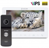 Комплект 7" IPS FHD відеодомофону із записом за детектором руху BCOM BD-780FHD White Kit