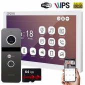 IP-відеодомофон 10 дюймів з Wi-Fi Seven DP-7517FHDW - IPS white та панель виклику NeoLight SOLO FHD