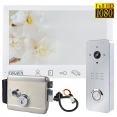 FHD комплект відеодомофону з 140° панеллю виклику та замком Seven Kit FHD Home-Lock white