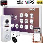 Комплект Wi-Fi домофона 10" и вызывной панели со считывателем карт Seven DP-7517 Rfid Kit white