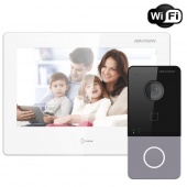 Комплект 7" IP WiFi Android домофону та WiFi панелі виклику Hikvision DS-AWF93-CR-KIT (мобільний застосунок та віддалений доступ)