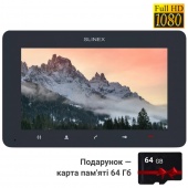 Видеодомофон 7" с детектором движения и записью видео Slinex SM-07MHD dark grey — SD карта 64Гб в подарок!