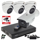 Комплект 5Мп видеонаблюдения на 4 наружные камеры Hikvision 2CEх6H0T-4pc
