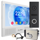 Wi-Fi відеодомофон із замком Slinex Sonik AI Home Kit white — інтелектуальна AI-детекція руху та переадресація виклику