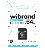 Карта пам'яті micro SDXC 64GB Wibrand UHS-1 (з адаптером)