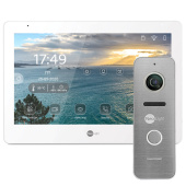 Комплект 10-дюймового Wi-Fi відеодомофону NeoLight MEZZO Hybrid Kit White (панель Prime FHD) — дозвон на телефон та запис відео