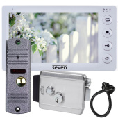 Домофон с электромеханическим замком SEVEN DP-7574 Lock Kit white (запись видео по детекции движения)