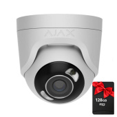 8Мп IP камера відеоспостереження Ajax TurretCam HL white (4 мм) з мікрофоном, можливостями ШІ та гібридним підсвічуванням
