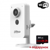 4Мп IP Wi-Fi & PoE видеокамера с микрофоном и динамиком Dahua DH-C4K-P + карта памяти SD 64Гб в подарок