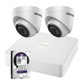 Комплект IP видеонаблюдения на 2 камеры Hikvision Kit IP-Turret-2pc