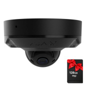 8Мп IP камера відеоспостереження Ajax DomeCam Mini HL black (2.8мм) з мікрофоном, можливостями ШІ та гібрідним підсвічуванням