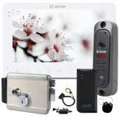 Комплект відеодомофону, електромеханічного замку та зчитувача BCOM Kit Lock-Access (white / black)
