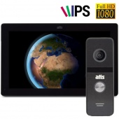 Комплект 10" IPS видеодомофона с записью по детекции ATIS AD-1070FHD Kit box (black)