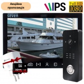 Комплект IPS видеодомофона с записью по движению SEVEN DP–7575FHD–B Kit box (black)