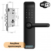 Умный дверной биометрический замок SEVEN LOCK SL-7767BFW black (Wi-Fi, врезная часть 6068 с автозакрытием)