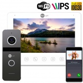 Комплект FullHD Wi-Fi домофона с управлением со смартфона NeoLight NeoKIT HD+ WF White (Omega+HD WF + Solo FHD)