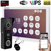 Комплект Wi-Fi домофону 10" та викличної панелі зі зчитувачем карток Seven DP-7517 Rfid Kit white