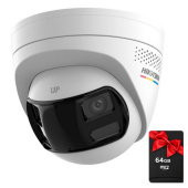 6Мп IP ColorVu відеокамера з оглядом 180°, вбудованим мікрофоном та динаміком Hikvision DS-2CD1367G2HP-LIUF/SL (2.8мм)