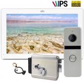 Комплект IPS FHD видеодомофона 10" и электромеханического замка ATIS Home-10WSS-Kit (white)