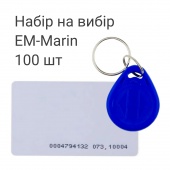 Набор ключей доступа EM-Marin 100 шт (брелки или карты) 100ЕМ-KIT