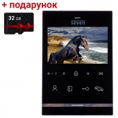 Видеодомофон 4 дюйма с записью SEVEN DP–7541 black + SD карта 32Гб в подарок!