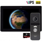 Комплект 10" IPS видеодомофона с записью по детекции ATIS AD-1070FHD Kit box (black)