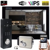 Комплект wi-fi домофон с замком Seven WF Smart Kit (black) с переадресацией вызова на мобильный телефон