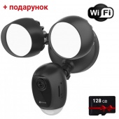 2МП Wi-Fi камера с освещением и сиреной EZVIZ CS-LC1C-A0-1F2WPFRL (2.8 мм) black + SD карта 128Гб в подарок