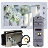Домофон із електромеханічним замком SEVEN DP-7574 Lock Kit white (запис відео по детекції руху)