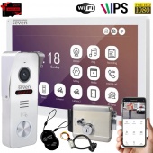WiFi 10" домофон с замком на калитку Seven Smart Home Pro white (дозвон на телефон, запись видео, встроенный считыватель)