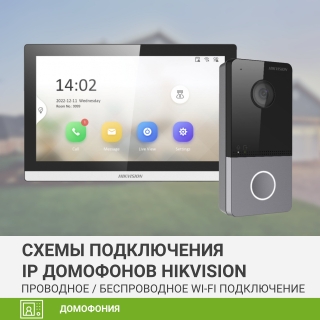 Схемы подключения IP домофонии Hikvision — проводное и Wi-Fi беспроводное подключение