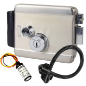 Електромеханічний замок на хвіртку ATIS Lock SS CK + БУЗ + гнучкий перехід 50см (для керування замком з домофону)