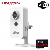 4Мп IP Wi-Fi & PoE відеокамера з мікрофоном та динаміком Dahua DH-C4K-P + карта пам'яті SD 64Гб у подарунок