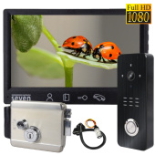 FHD комплект відеодомофону з 140° панеллю виклику та замком Seven Kit FHD Home-Lock black