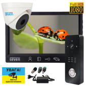 FullHd комплект видеодомофона 7" с записью + дополнительная камера Seven Kit DF-Cam black
