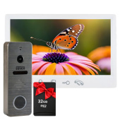 Комплект Full HD відеодомофону з детекцією та записом руху SEVEN DP–7571 FHD Kit white
