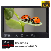 Видеодомофон 7" с записью видео по движению SEVEN DP–7571 FHD (black)  — SD карта 64Гб в подарок!