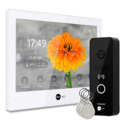 Wi-Fi домофон NeoLight Alpha Hybrid White + панель зі зчитувачем брелків OPTIMA ID FHD Black (управління зі смартфона, запис відео)