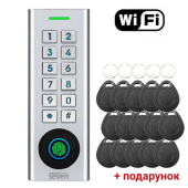 Биометрический Smart контроллер доступа со встроенным считывателем SEVEN CR-7474BFW MF (Bluetooth + Wi-Fi)