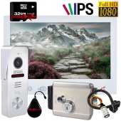 FHD IPS видеодомофон с электромеханическим замком на калитку Seven Kit Home-Lock Rfid Pro (white)