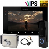 Full HD комплект видеодомофона с электромеханическим замком Slinex SQ-07MTHD-Lock-Kit Black