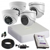 Комплект 2Мп HD видеонаблюдения с записью звука на 4 камеры Hikvision Kit-56-76-D0T