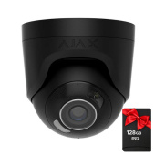 8Мп IP камера відеоспостереження Ajax TurretCam HL black (2.8 мм) з мікрофоном, можливостями ШІ та гібридним підсвічуванням