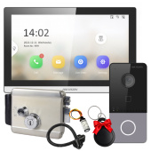 IP видеодомофон — комплект с замком и Wi-Fi панелью со считывателем Hikvision Smart Home (управление со смартфона)